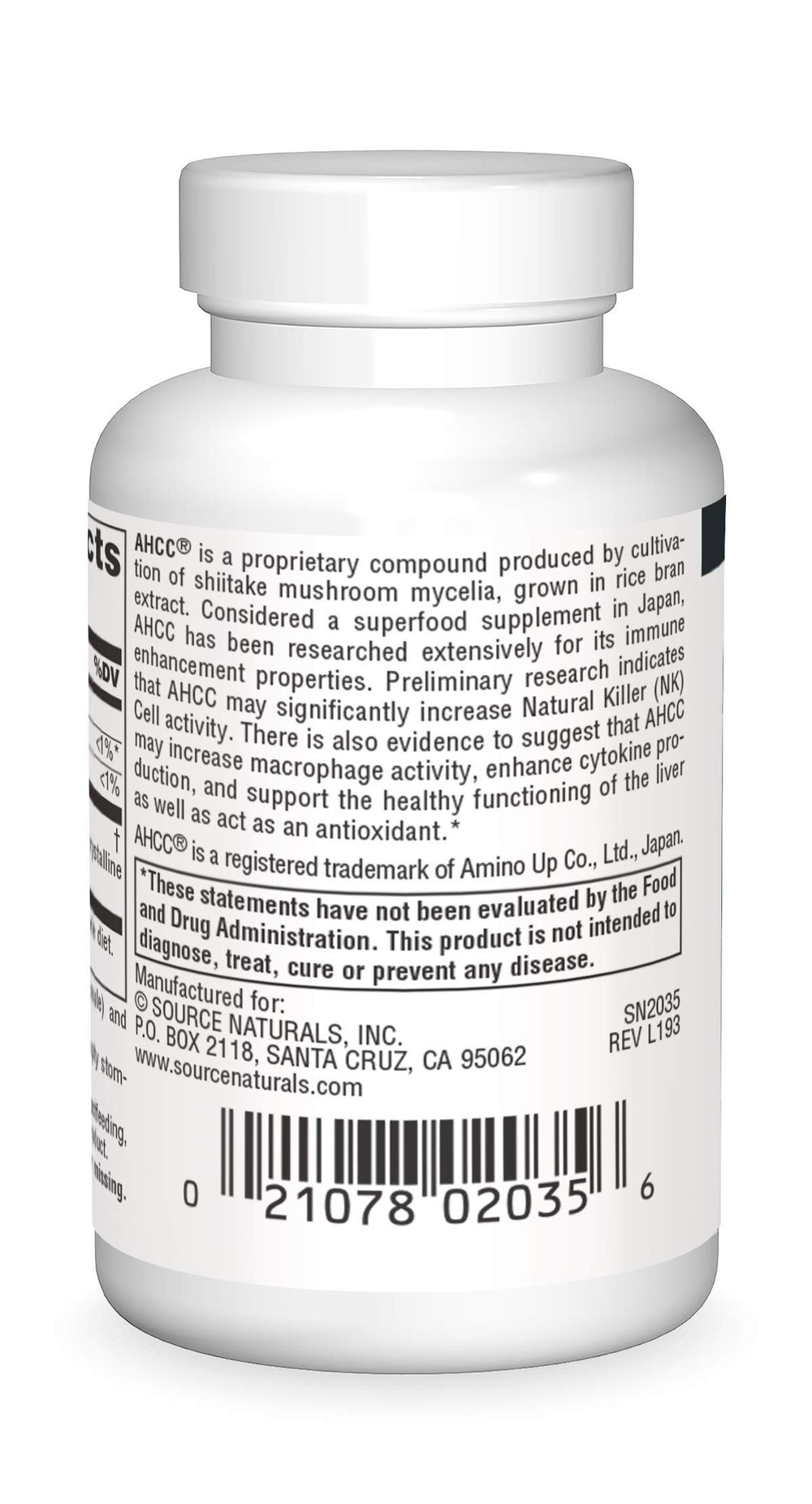 AHCC 500mg, 30 Vegetarian Capsules