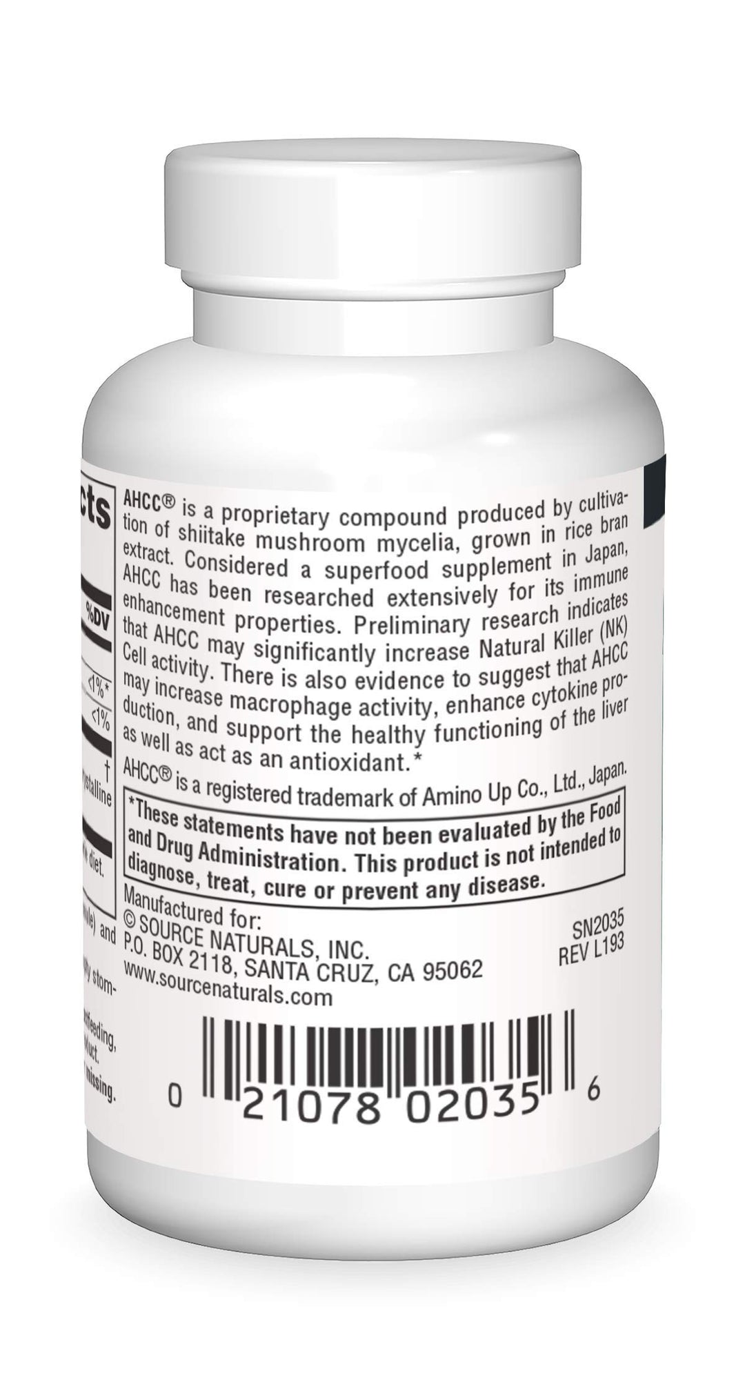 AHCC 500mg, 30 Vegetarian Capsules