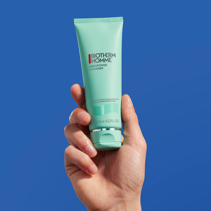 Homme Aquapower Cleanser for Oily and Dry Skin with Oligo Elements for Clean, Fresh, Hydrated Skin, Suitable for all Skins, for Fresh Skin Ready for Shave, Tube, 4.2 Fl. Oz.