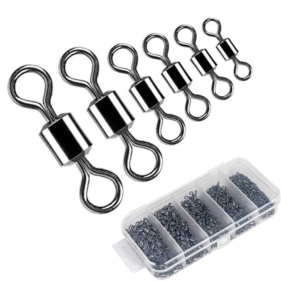 Fishing Swivels, 200pcs Barrel Swivels Fishing Stainless Steel Swivel Fishing for Saltwater Freshwater Fishing