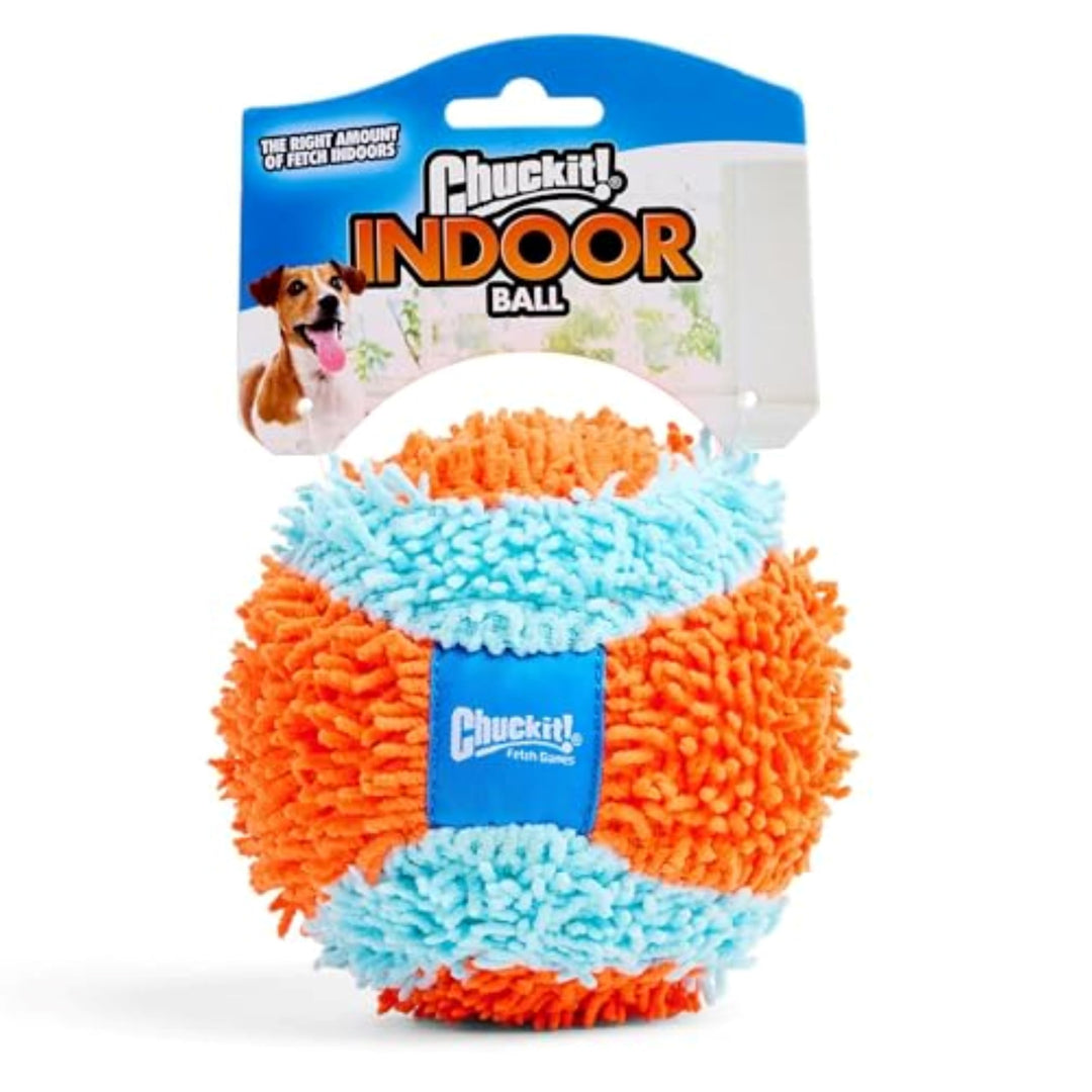Indoor Fetch Ball Dog Toy for Dogs - Interactive Dog Toys for Boredom, 4.75 Inch, Orange and Blue