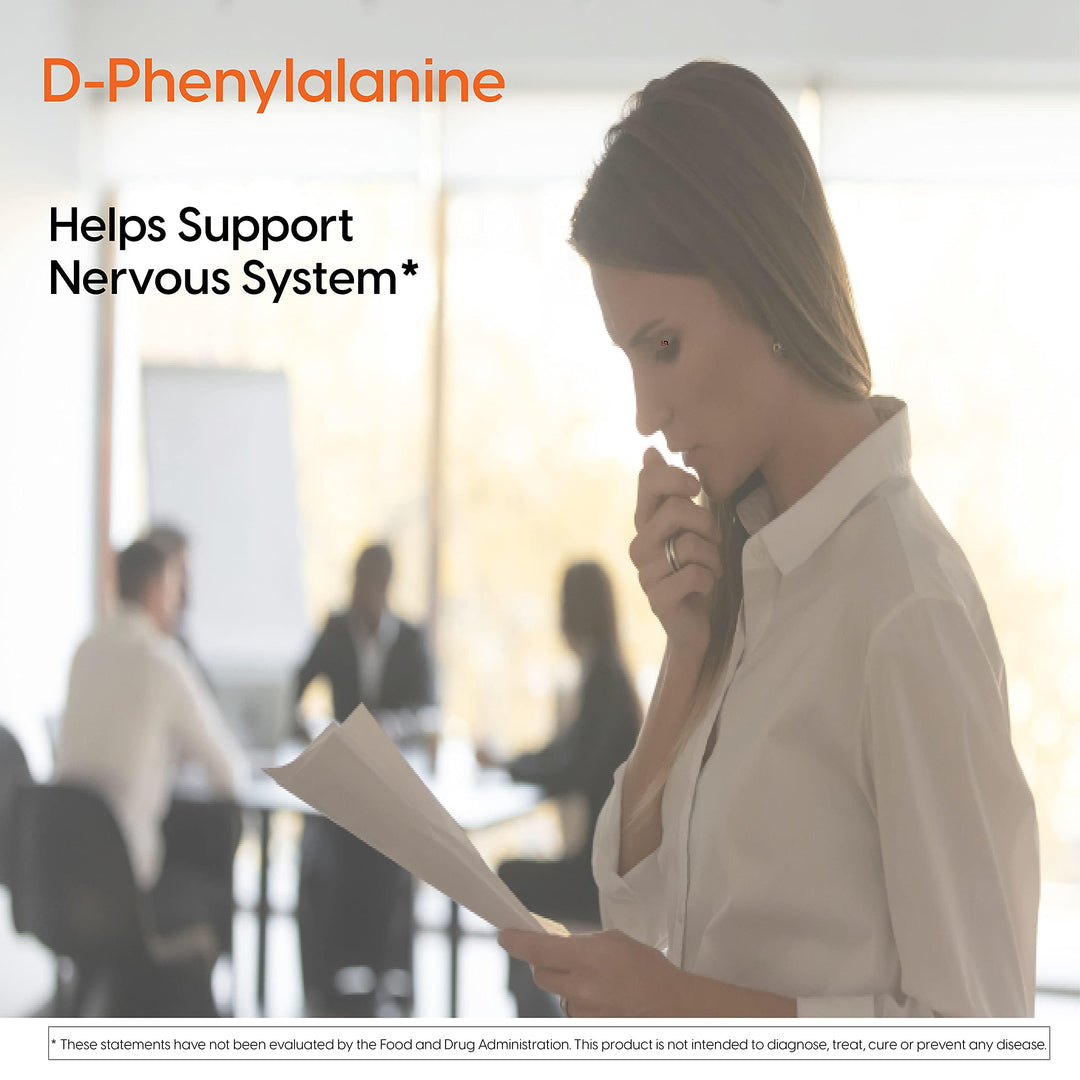 Doctor's Best D-Phenylalanine, Supports Mood, Nervous System, Non-GMO, Vegan, Gluten Free, 500 mg, 60 Veggie Caps