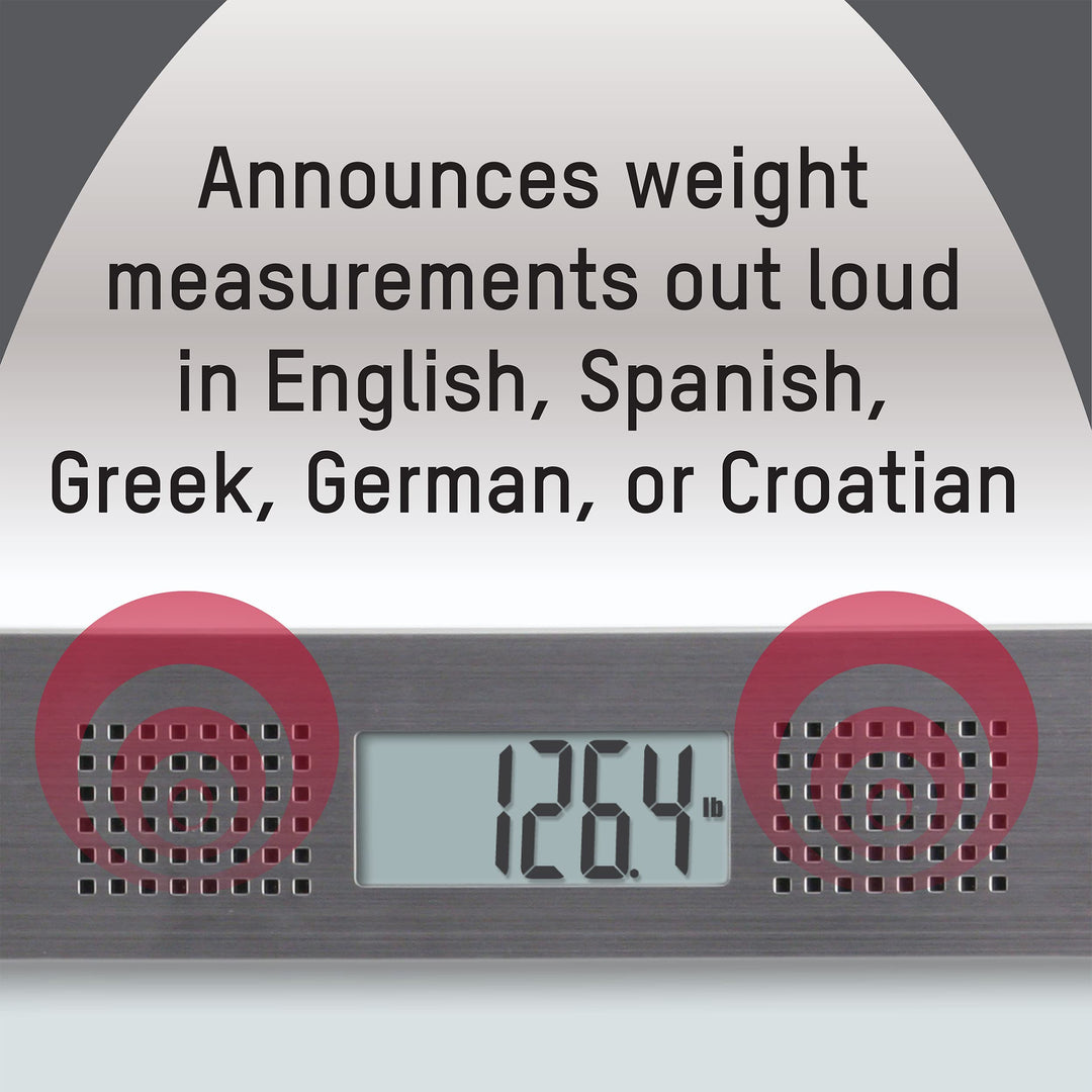 Electronic Glass Talking Bathroom Scale, 440 Lb. Capacity