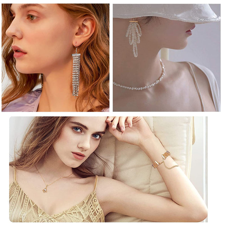 10 Styles Slide On End Clasp, 100pcs Jewelry Tube End Bar Slider End Caps Brass Tubes Clasp Crimp Terminators for Seed Beads Waist Beads Multi-Strand Necklace Bracelet Making