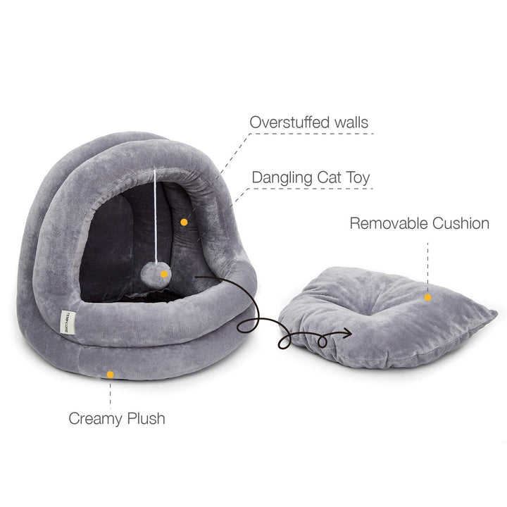 Cat Bed, Machine Washable for Indoor Cats or Small Dogs, Puppy, Kitty, Kitten, Rabbit, Anti-Slip & Water-Resistant Bottom