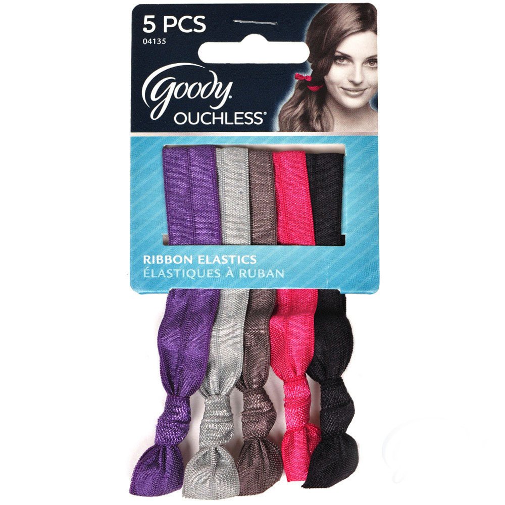 Goody Ouchless Ribbon Elastics, 5 count