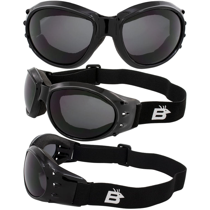 Eyewear Eagle Motorcycle Goggles (Black Frame/Polarised Smoke Lens)
