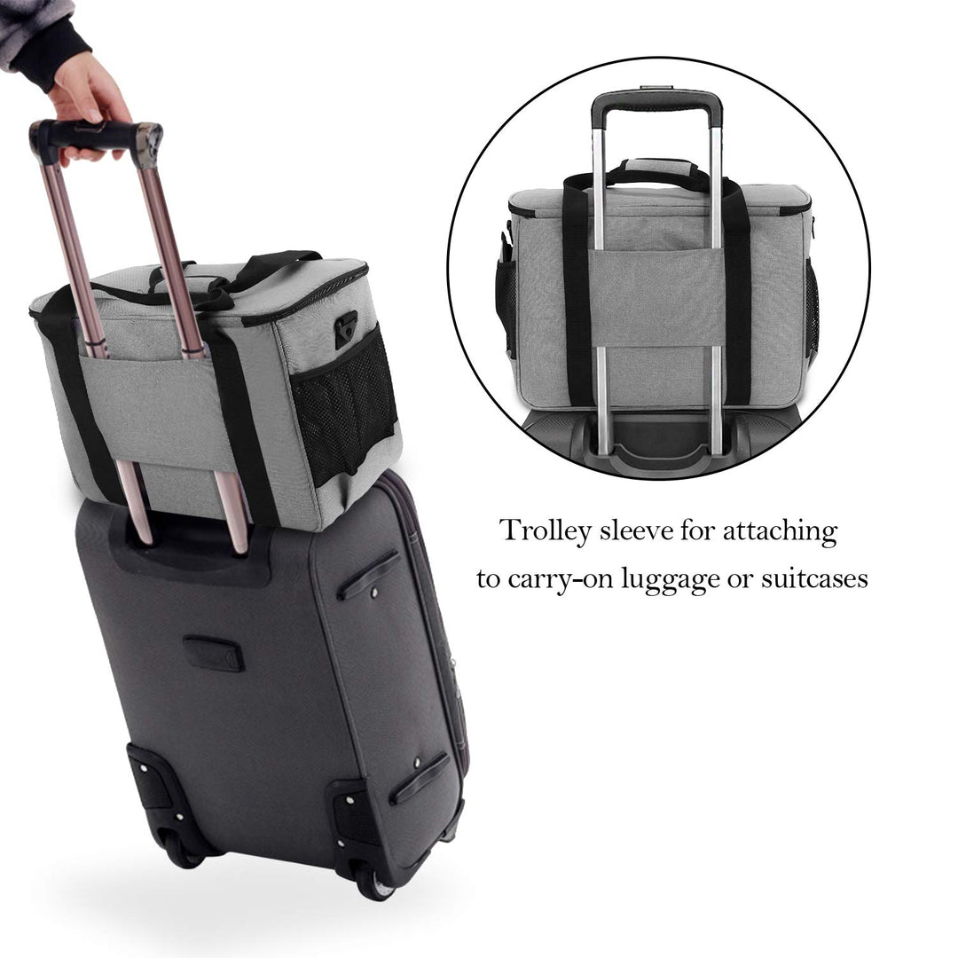 Sewing Machine Case, Carrying Tote Bag Storage Organizer Compatible with Brother, Singer Sewing Machines and Accessories, Purple