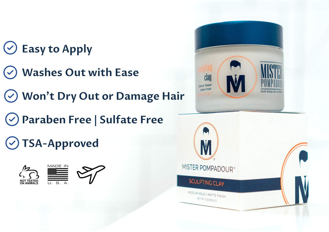 Sculpting Clay | Clay Pomade for Men and Women | Matte Finish | Volume & Hold for Straight, Thick, Curly, or Fine Hair | Natural Ingredients | Better Than Hair Gel | 2 oz
