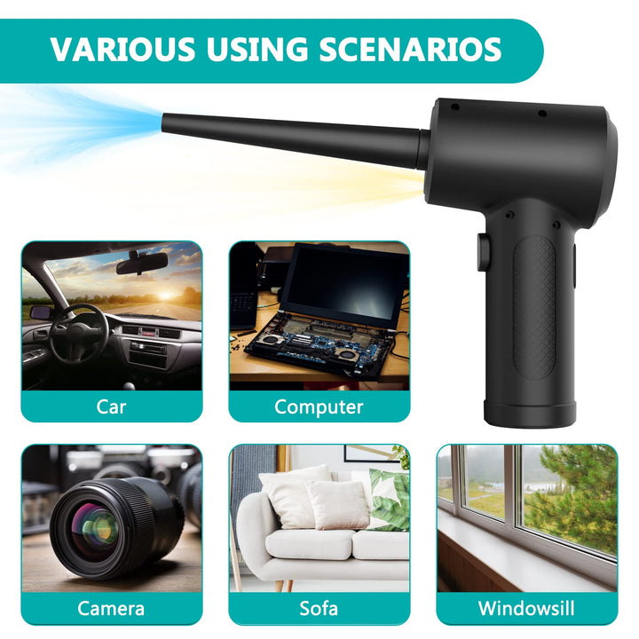 Compressed Air Duster Electric Air Duster 51000 RPM Three-Speed Powerful Air Blower 6000mAh Rechargeable Air Duster for Cleaning Computer Laptop Interior Car Alternative to Compressed Air Tank