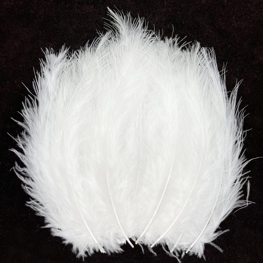 200pcs White Feathers for Dream Catcher Crafts Wedding Home Party Decorations Jewelry Making 4-6 Inch Rooster Saddle Hackle Feathers