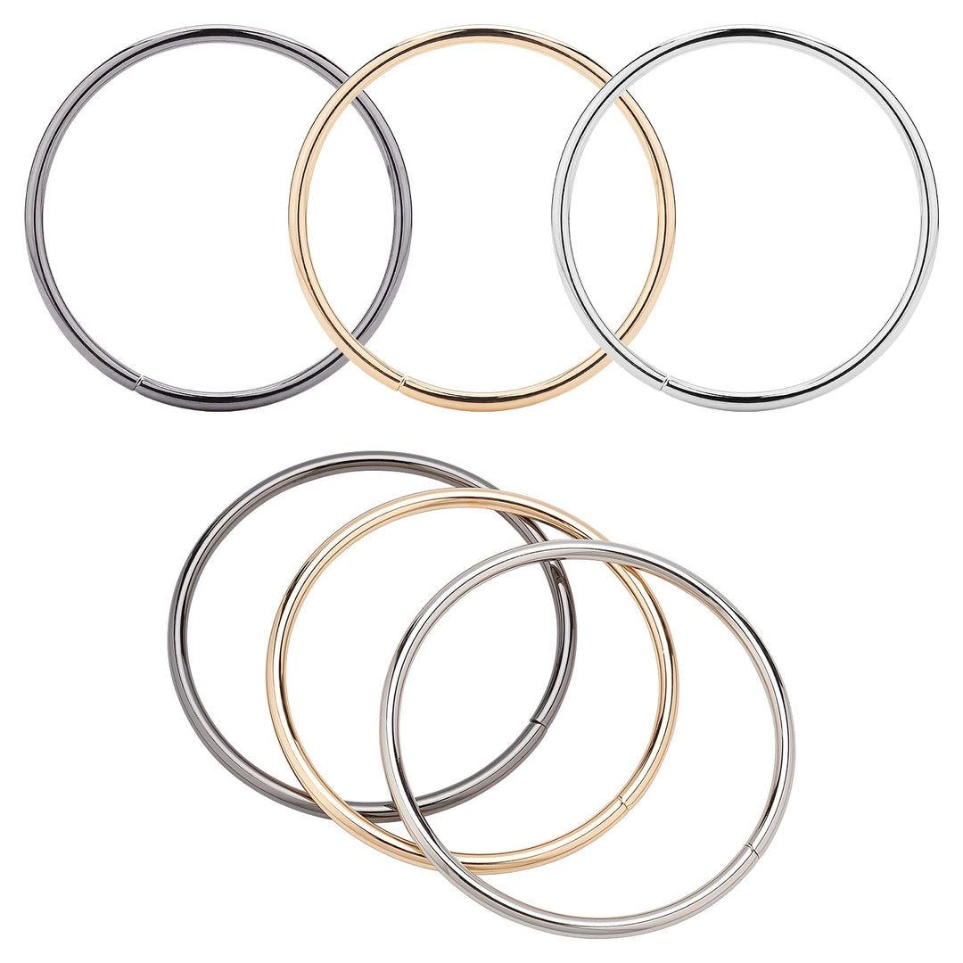 6pcs Ring Purse Handles Replacement 4.4 Inch Handbag Handle Purse Handles Replacement Purse Making Supplies for Crocheted Bags Bag Making, Purse Making, Handle Replacement 3 Colors