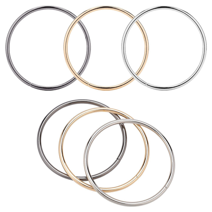 6pcs Ring Purse Handles Replacement 4.4 Inch Handbag Handle Purse Handles Replacement Purse Making Supplies for Crocheted Bags Bag Making, Purse Making, Handle Replacement 3 Colors