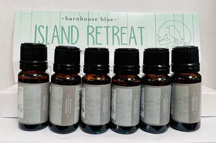 Island Retreat Set of 6 Premium Fragrance Oils - Includes Barrier Reef, Mountain Meets The Ocean, Beautiful Day, Caribbean Escape, Honolulu Sun, and Mermaid Scented Oils - 10ML