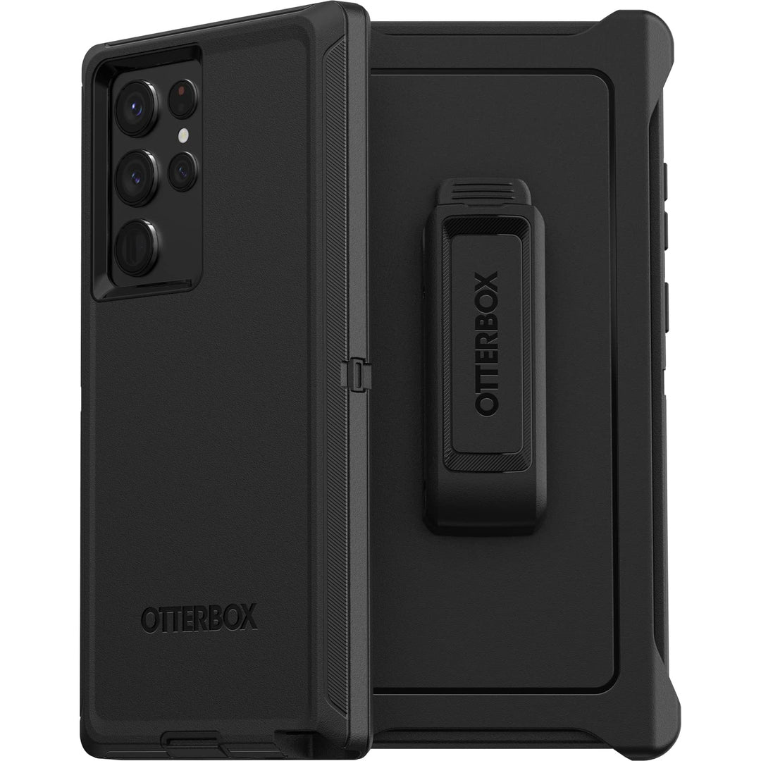 Galaxy S22 Ultra Defender Series Case - FORT BLUE, rugged & durable, with port protection, includes holster clip kickstand