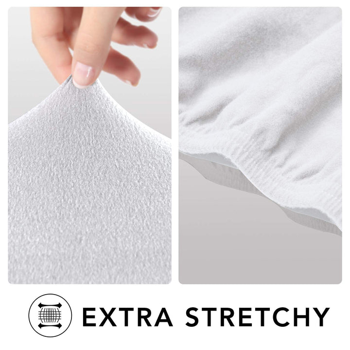 Super Stretch Chair Sofa Slipcover – Spandex Non Slip Soft Couch Sofa Cover, Washable Furniture Protector with Non Skid Foam and Elastic Bottom for Kids, Pets (Chair, White