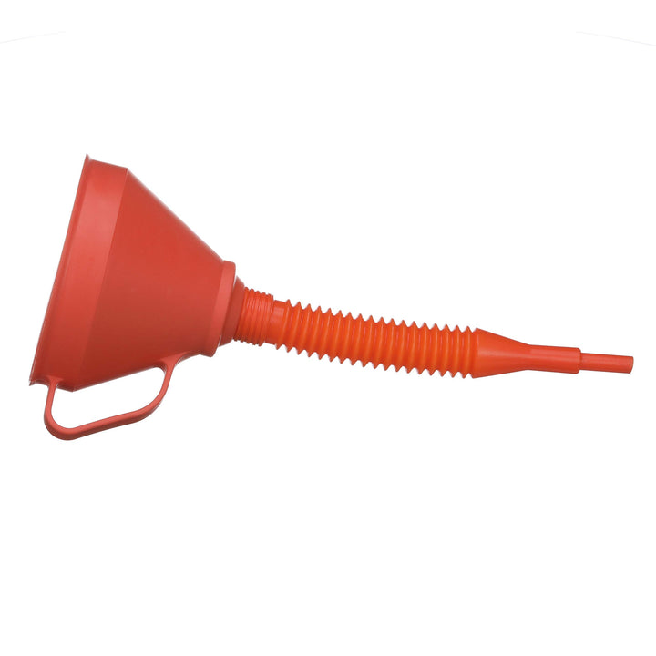 14580-1 Marine Non-Splashing Filter Funnel with Handle and Long Flexible Nozzle, Red Finish