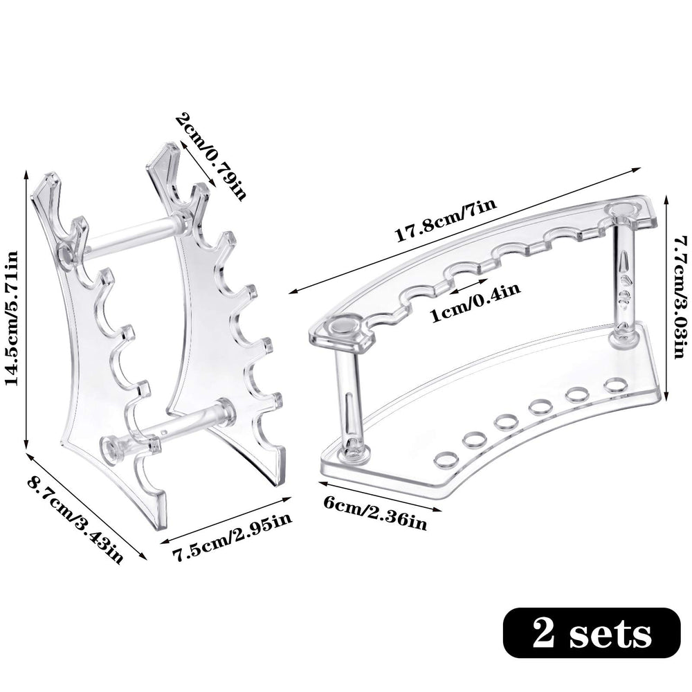 4 Pieces Pen Display Stand Acrylic pen Holder Clear Pen Stand Rack Organizer Nail Brush Holder Stand for Make Up Brush