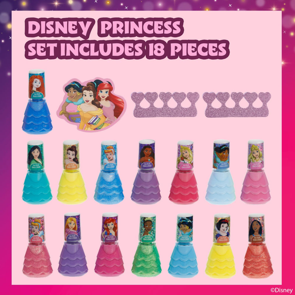 Townleygirl Disney Princess Peel-Off Nail Polish Gift Set For Kids
