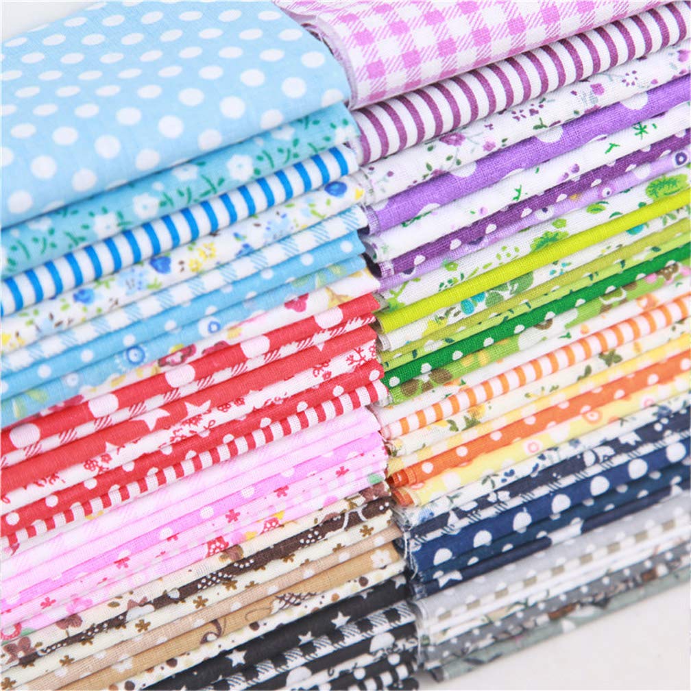 56 Pieces 9.8x 9.8 (25cm x 25cm) Squares Cotton 100% Floral Printed Sewing Supplies Fabric for Quilting Patchwork, DIY Craft, Scrapbooking Cloth