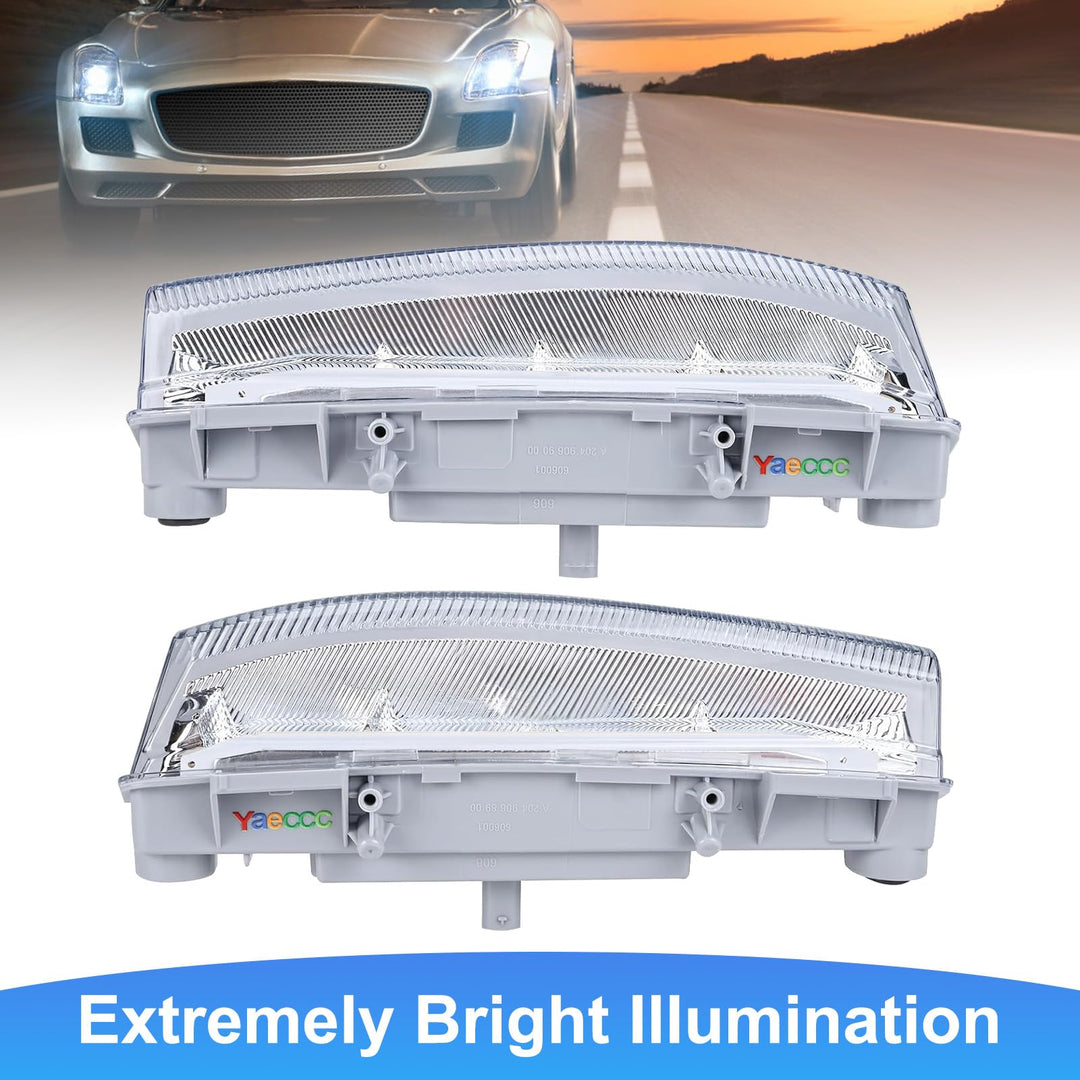 Pair of Fog Lamp LED Daytime Running Lamp Fog Light Compatible with 2007-2015 Mercedes Benz C Class W204 C250 C300 C350 E Class W212 E350