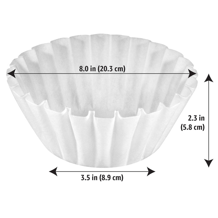 Basket Coffee Filters for 8-12 Cup Coffee Makers, White, 200 Count