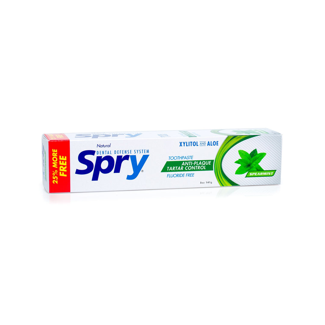Xylitol Toothpaste 5oz, Fluoride Free Toothpaste Adult and Kids, Teeth Whitening Toothpaste with Xylitol, Natural Breath Freshening, Mouth Moisturizing Ingredients, Spearmint (Pack of 1)