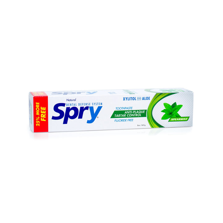 Xylitol Toothpaste 5oz, Fluoride Free Toothpaste Adult and Kids, Teeth Whitening Toothpaste with Xylitol, Natural Breath Freshening, Mouth Moisturizing Ingredients, Spearmint (Pack of 1)