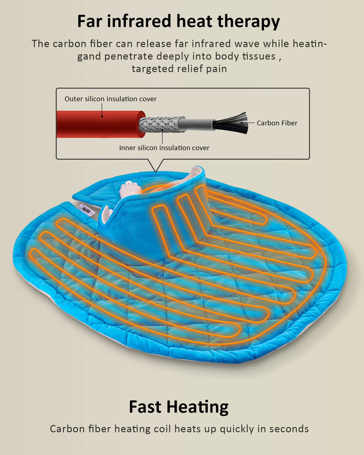 Heating Pad, Weighted Heating Pad for Neck and Shoulder Pain Relief, 2.7lb Electric Heated Neck Shoulder Wrap for Deep Pressure Heat Therapy, 8 Heat Settings, 12 Auto-Off with Countdown,Christmas gift