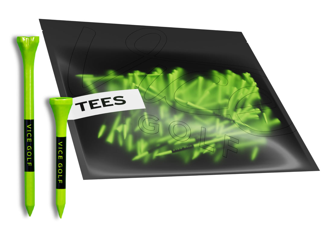 Golf Tees | Neon Lime | 60 Driver Tees & 15 Short Tees
