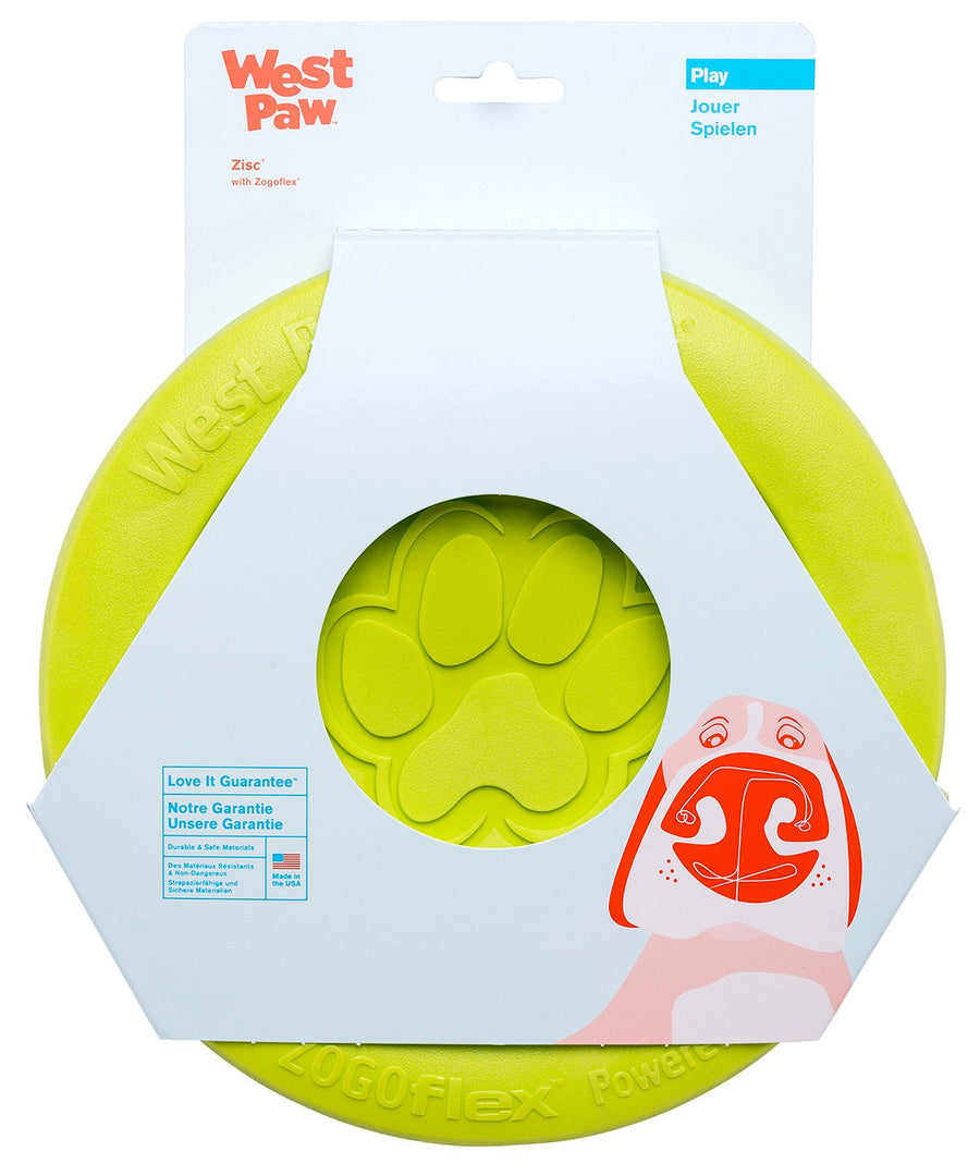 Zogoflex Zisc Dog Flying Disc, High Flying Aerodynamic Disc for Dogs Puppy – Lightweight, Floatable Disc for Fetch, Tug of War, Catch, Play – Doubles as Food/Water Bowl, Large, Granny Smith