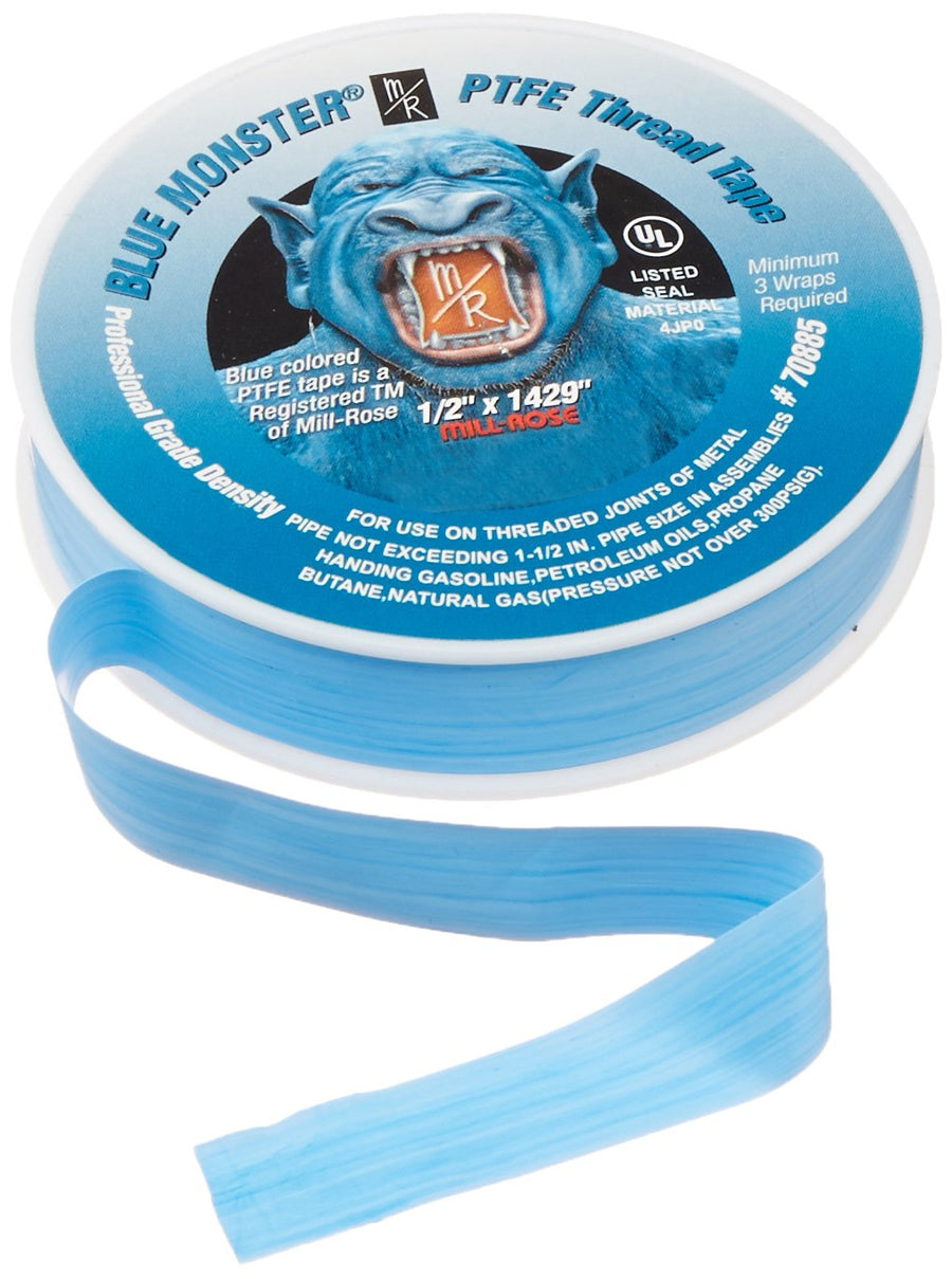 70885 Blue Monster PTFE Pipe Thread Sealant Tape, 1/2-Inch x 1429-Inches, Blue