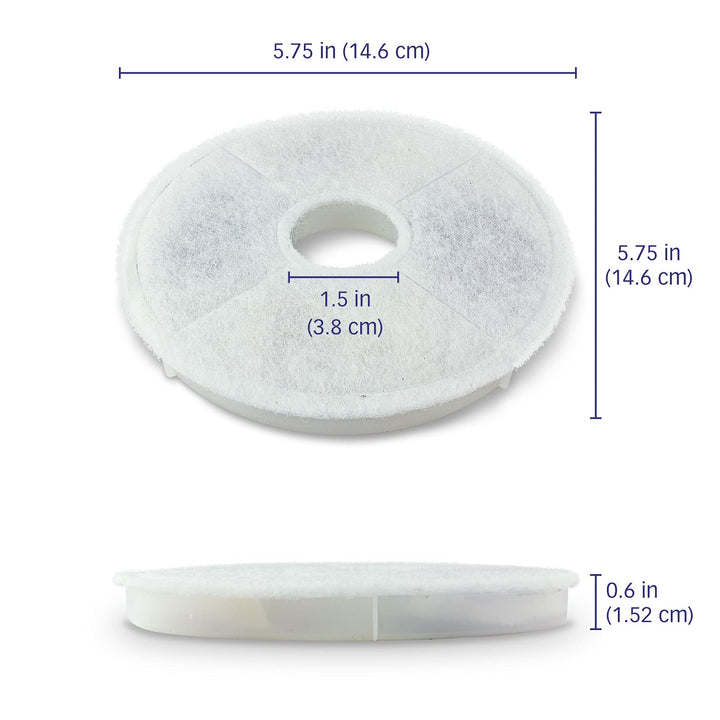 PET Standard Filters for Catit Design Senses Fountains and Catit Flower Fountains, Pack of 6