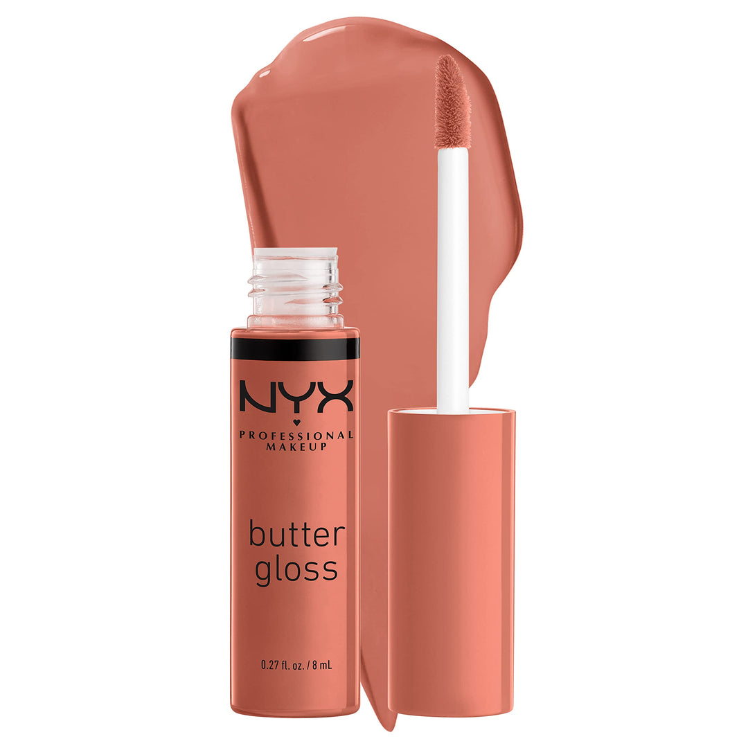 PROFESSIONAL MAKEUP Butter Gloss Brown Sugar, Non-Stick Lip Gloss - Sugar High (Peachy Light Nude)