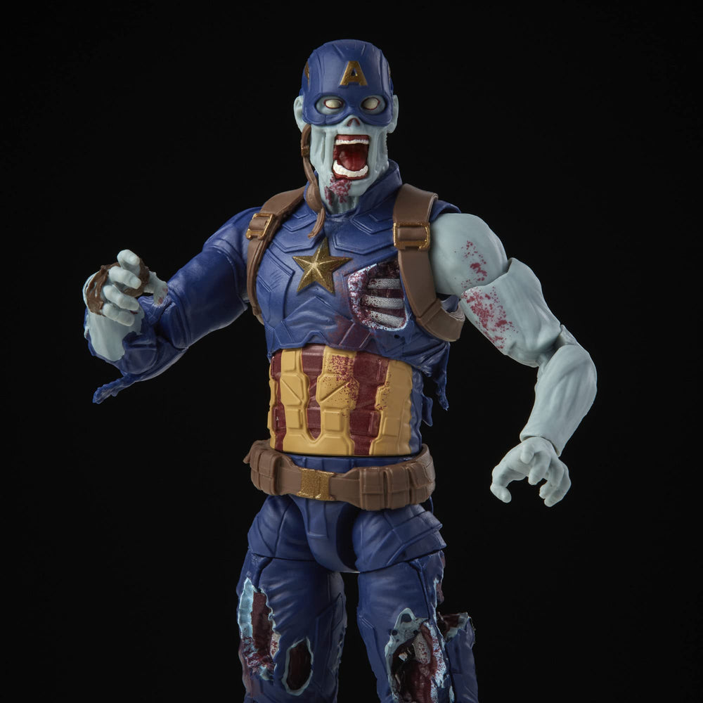 Avengers Legends Series 6-inch Scale Action Figure Toy Zombie Captain America, Premium Design, 1 Figure, and 1 Accessory