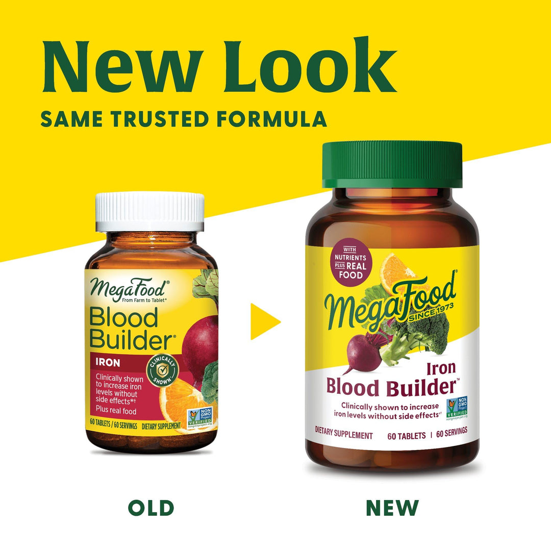 Blood Builder - Iron Supplement Clinically Shown to Increase Iron Levels Without Side Effects - Supplement for Women with Vitamin C, Vitamin B12 & Folic Acid - Vegan - 30 Tabs