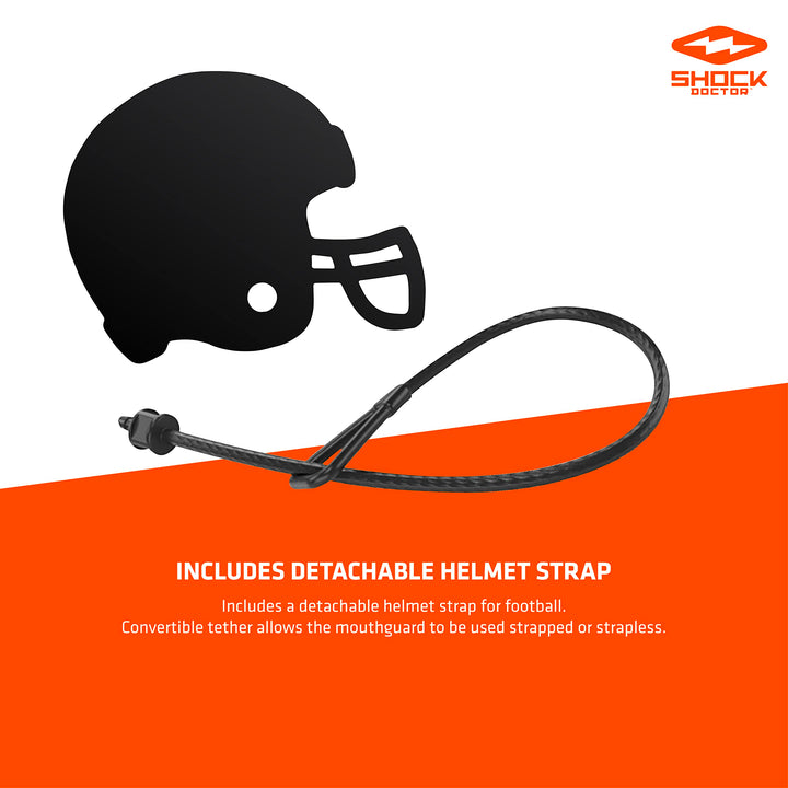 Mouth Guard Sports, Hockey, Lacrosse, Baseball, Wrestling Moutguard, Gel Max Heavy Duty Protection & Custom Fit, Football Mouth Guard with Strap, Adult & Youth Mouthguard