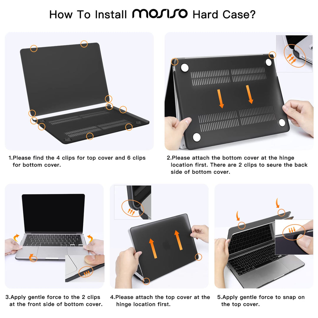 Compatible with MacBook Air 13 inch Case 2024 2023 2022 Release M3 A3113 M2 A2681 with Touch ID, Protective Plastic Hard Shell Cover Compatible with MacBook Air 13.6 inch Case, Frost