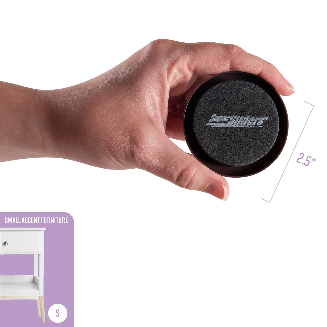 2 1/2 Round Reusable Furniture Sliders for Carpet - Effortless Moving and Surface Protection, Brown (8 Pack)