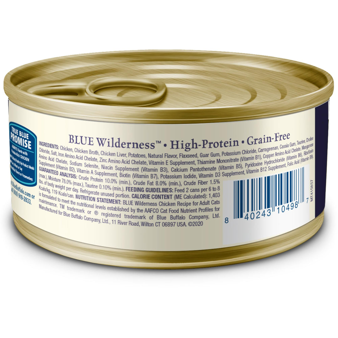 Wilderness High-Protein Grain-Free Wet Food For Adult Cats 7+, Chicken Recipe, 5.5-oz., 24-count