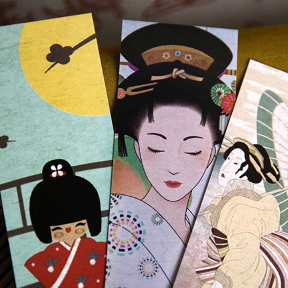 Colorful Japanese Style Paper Bookmark for Women Men Girls Boys Kids Teens