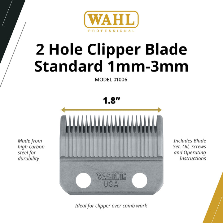 2-Hole Standard Clipper Blade, 1mm-3mm Replacement Blade for Super Taper, Super Taper II, Icon, Pro Basic, Sterling 9 Clippers