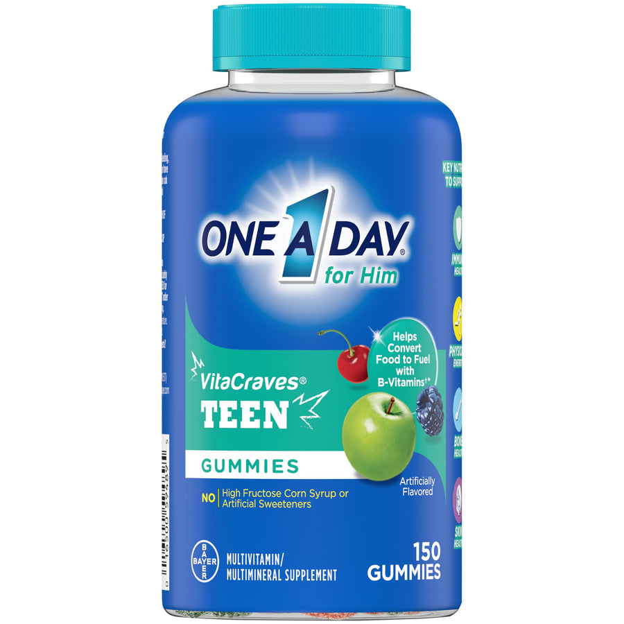 Teen for Him Multivitamin Gummies, Gummy Multivitamins with Vitamin A, C, D, E and Zinc for Immune Health Support, Physical Energy & More, 150 Count