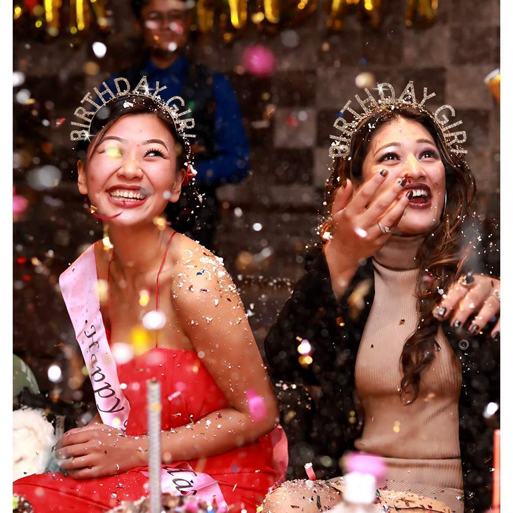 Birthday Crowns for Women Birthday Girl Tiaras Birthday Headbands Sweet Girls Birthday Princess Hair Band Rhinestone Hair Hoop Tiara