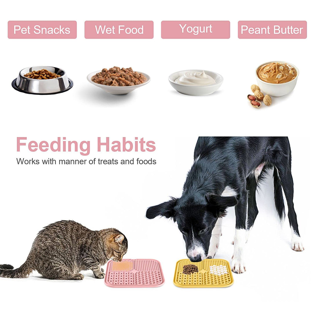 Lick Mat for Dogs & Cats 2 Pack with Suction Cups, Dog Lick Mat for Anxiety Relief, Dog Toys to Keep Them Busy, Peanut Butter Lick Pads for Boredom Reducer, Perfect for Bathing Grooming