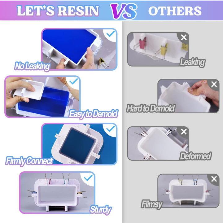 LET'S RESIN Adjustable Mold Housing for Silicone Molds Making, Silicone Mold for Resin Mold Making Silicone Rubber, Plastic Housing Frame for DIY Resin Molds, Candle Molds, Soap Molds Making