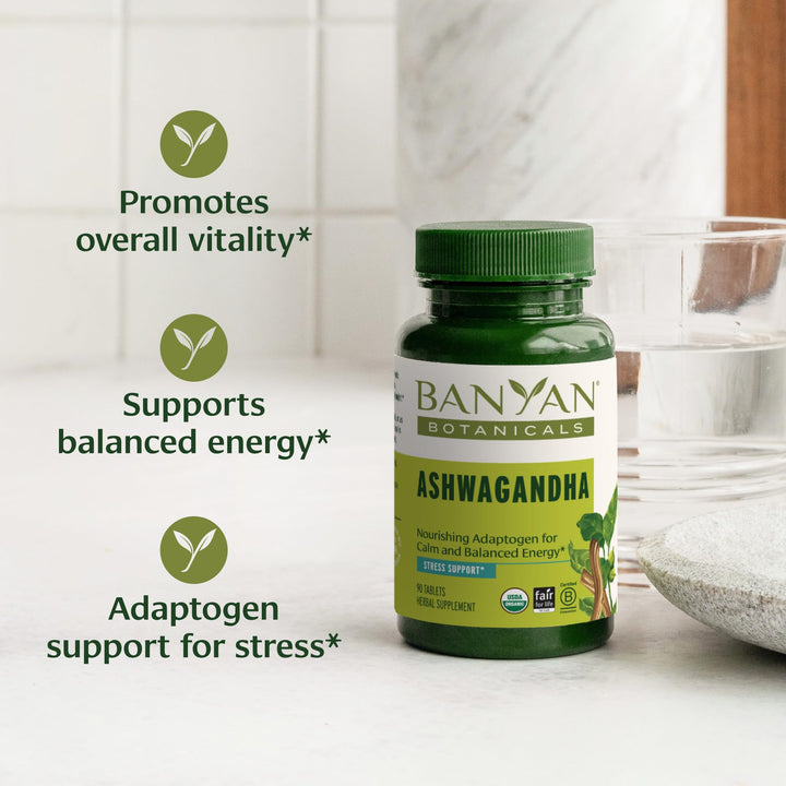 1000mg Ashwagandha Tablets – Organic Ashwagandha Root – Renowned Herbal Adaptogen for Energy Support and Stress Support* – 90 Tablets – Non-GMO Sustainably Sourced Vegan