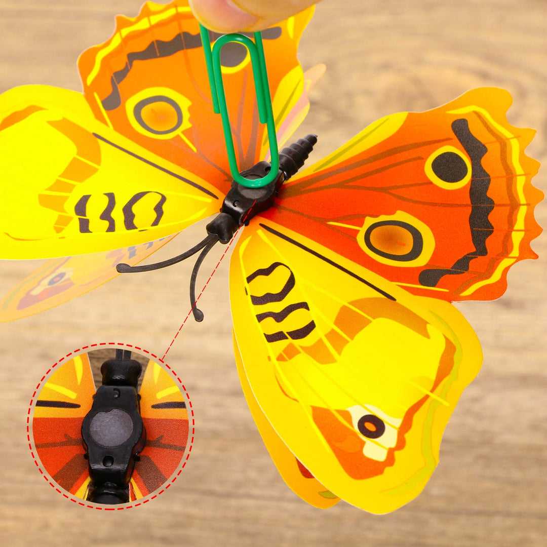 12PCS Double Wings 3D Butterfly Wall Stickers Decals DIY Art Crafts Decorations for Windows Refrigerator Bedroom Classroom Bathroom Home Office Birthday Party (Yellow)