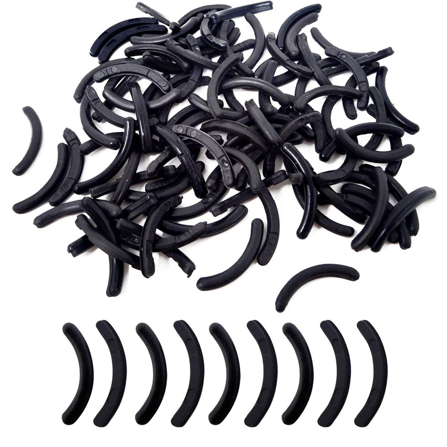100PCS Silicone Eyelash Curler Pads Curler Replacement Refills Pads for Universal Eyelash Curler Standard Curlers (Black)