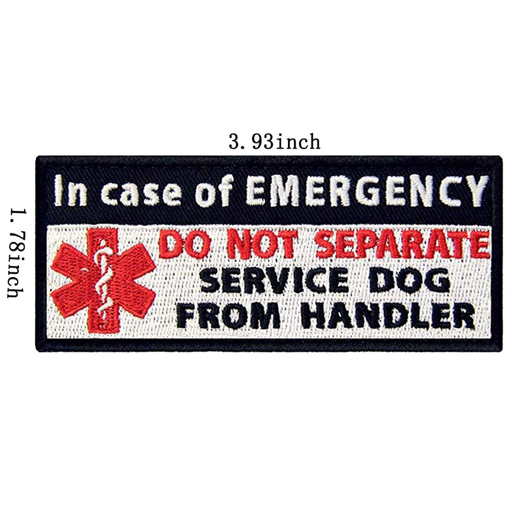 Service Dog Patch, Dog No Touch No Talk, Working Do Not Pet, Ignore Me I'm Working, in Case of Emergency Medic Paramedic Star of Life Emblem Embroidered Fastener Hook Loop Patches